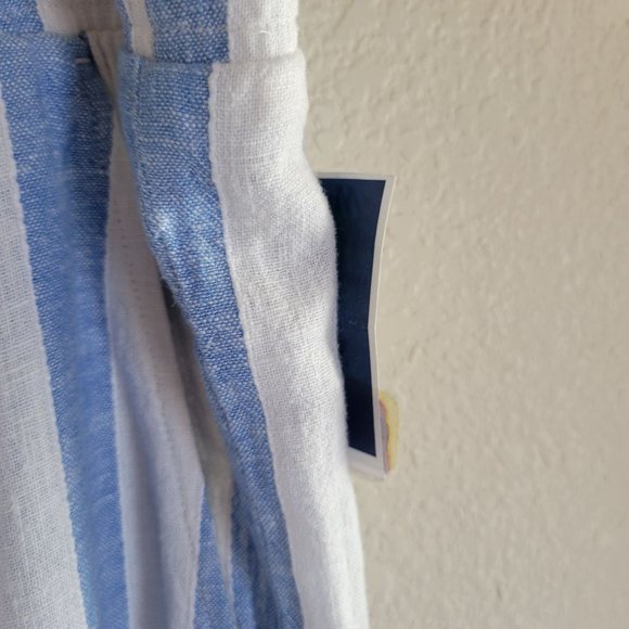 Cloth & Stone Womens Striped Linen Wide Leg Pants Beachy Vacation L - Picture 9 of 11